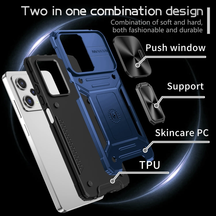 For Redmi Note 12 Pro Global Camshield Robot TPU Hybrid PC Phone Case(Blue) - Note 12 Pro Cases by PMC Jewellery | Online Shopping South Africa | PMC Jewellery