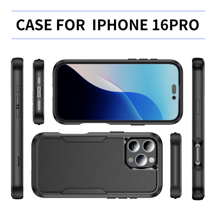 For iPhone 16 Pro Commuter Shockproof TPU + PC Phone Case(Black) - iPhone 16 Pro Cases by PMC Jewellery | Online Shopping South Africa | PMC Jewellery | Buy Now Pay Later Mobicred