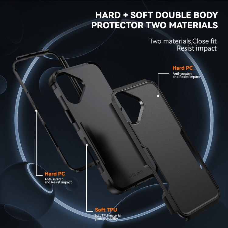 For iPhone 16 Plus Commuter Shockproof TPU + PC Phone Case(Black) - iPhone 16 Plus Cases by PMC TechLife | Online Shopping South Africa | PMC TechLife | Buy Now Pay Later Mobicred