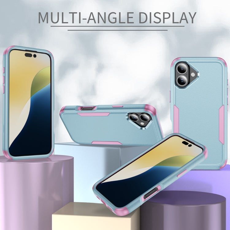 For iPhone 16 Plus Commuter Shockproof TPU + PC Phone Case(Grey Green+Pink) - iPhone 16 Plus Cases by PMC TechLife | Online Shopping South Africa | PMC TechLife | Buy Now Pay Later Mobicred
