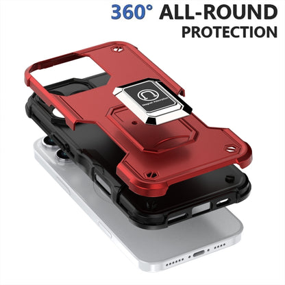 For iPhone 16 Plus Ring Holder Non-slip Shockproof Armor Phone Case(Red) - iPhone 16 Plus Cases by PMC Jewellery | Online Shopping South Africa | PMC Jewellery | Buy Now Pay Later Mobicred