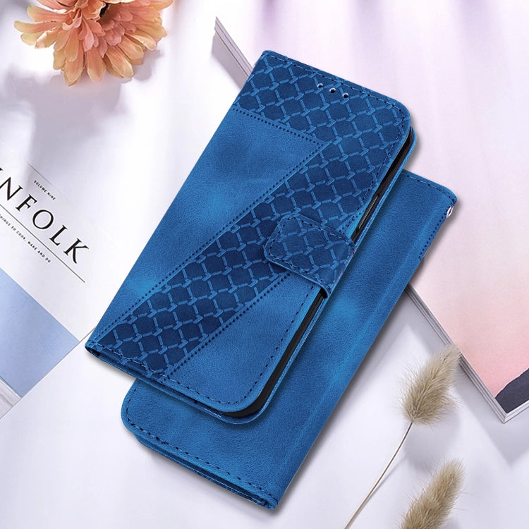 For Realme C67 4G Global 7-shaped Embossed Leather Phone Case(Blue) - C67 Cases by PMC Jewellery | Online Shopping South Africa | PMC Jewellery | Buy Now Pay Later Mobicred