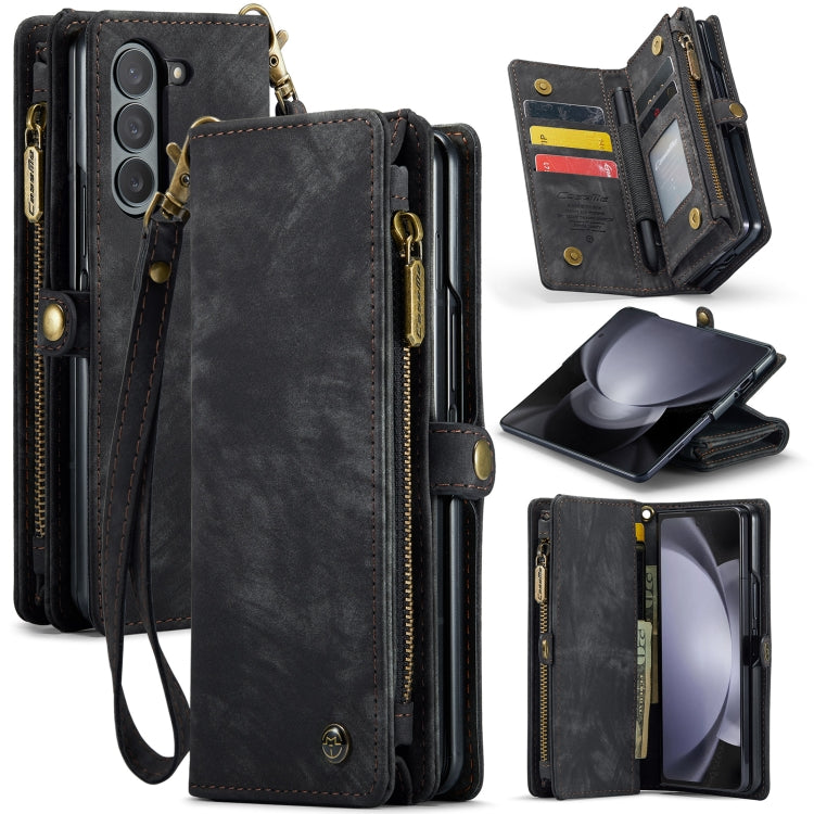 For Samsung Galaxy Z Fold5 CaseMe 008 Multifunctional Zipper Wallet Phone Leather Case(Black) - Galaxy Z Fold5 Cases by CaseMe | Online Shopping South Africa | PMC Jewellery | Buy Now Pay Later Mobicred