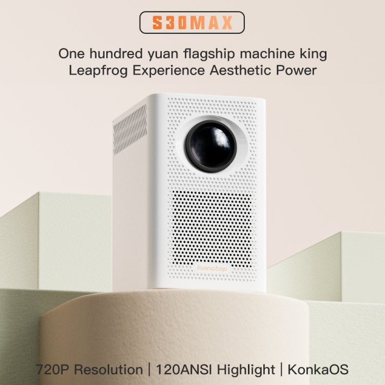S30 Max Android 10 OS HD Portable WiFi Mobile Projector, Plug Type:US Plug(White) - Mini Projector by PMC TechLife | Online Shopping South Africa | PMC TechLife | Buy Now Pay Later Mobicred