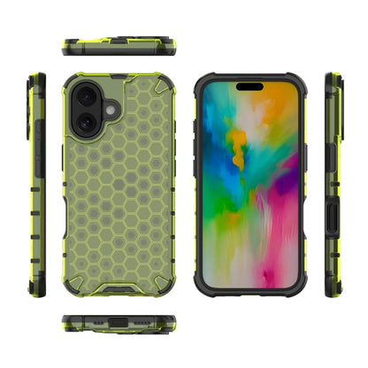 For iPhone 16 Plus Honeycomb Shockproof Phone Case(Green) - iPhone 16 Plus Cases by PMC Jewellery | Online Shopping South Africa | PMC Jewellery | Buy Now Pay Later Mobicred