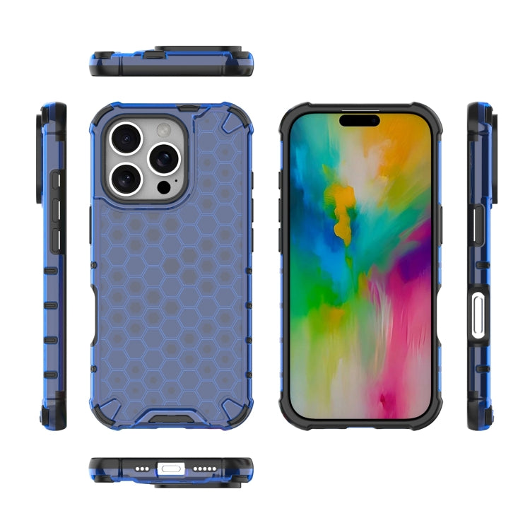 For iPhone 16 Pro Max Honeycomb Shockproof Phone Case(Blue) - iPhone 16 Pro Max Cases by PMC TechLife | Online Shopping South Africa | PMC TechLife | Buy Now Pay Later Mobicred