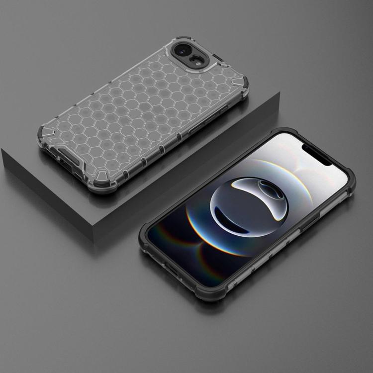 For iPhone 16e Honeycomb Shockproof Phone Case(Black) - free shipping - PMC TechLife - Order now!