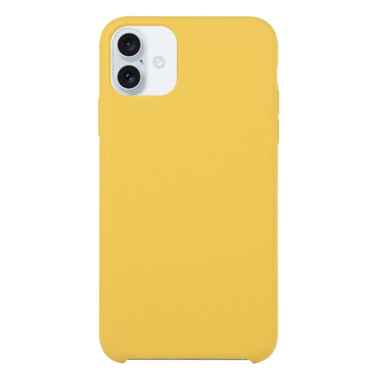 For iPhone 16 Solid Silicone Phone Case(Yellow) - iPhone 16 Cases by PMC TechLife | Online Shopping South Africa | PMC TechLife | Buy Now Pay Later Mobicred