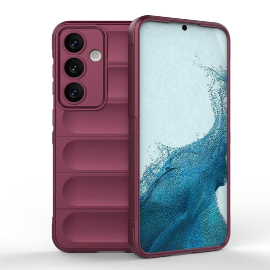 For Samsung Galaxy S24 5G Magic Shield TPU + Flannel Phone Case(Wine Red) - Galaxy S24 5G Cases by PMC Jewellery | Online Shopping South Africa | PMC Jewellery