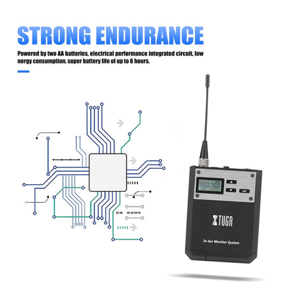 XTUGA  IEM1100 Professional Wireless In Ear Monitor System 4 BodyPacks(US Plug) - Microphone by XTUGA | Online Shopping South Africa | PMC Jewellery | Buy Now Pay Later Mobicred