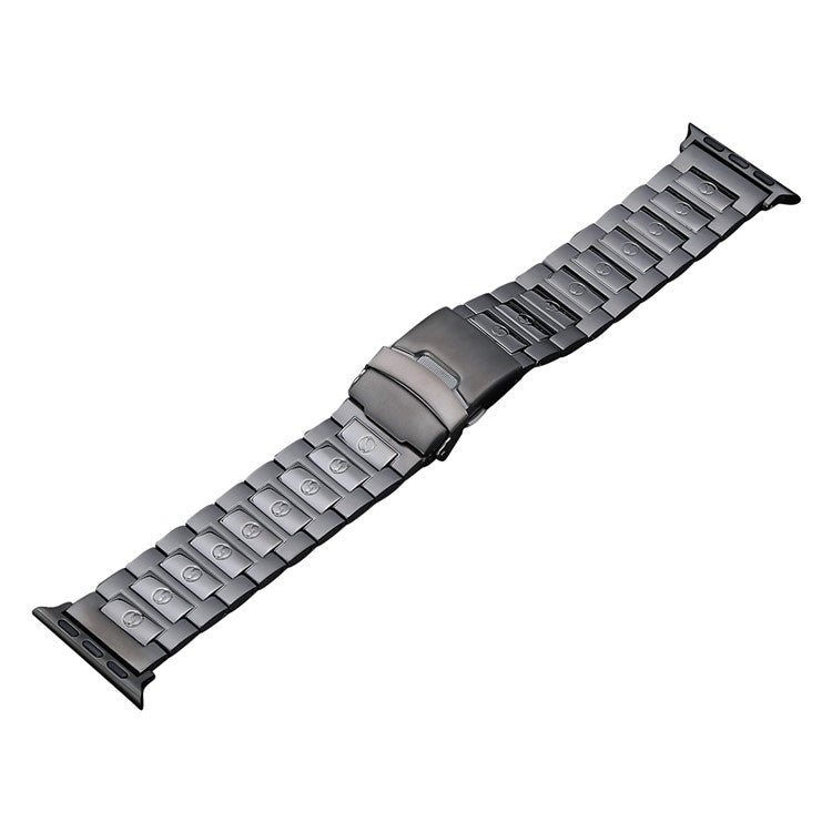 For Apple Watch Series 2 42mm Safety Buckle Titanium Steel Watch Band(Grey) - Watch Bands by PMC Jewellery | Online Shopping South Africa | PMC Jewellery