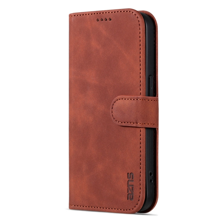 For iPhone 15 Pro Max AZNS Skin Feel Calf Texture Flip Leather Phone Case(Brown) - iPhone 15 Pro Max Cases by AZNS | Online Shopping South Africa | PMC Jewellery | Buy Now Pay Later Mobicred