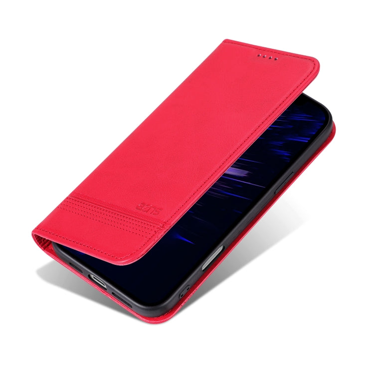 For iPhone 16 Plus AZNS Magnetic Calf Texture Flip Leather Phone Case(Red) - iPhone 16 Plus Cases by AZNS | Online Shopping South Africa | PMC Jewellery | Buy Now Pay Later Mobicred