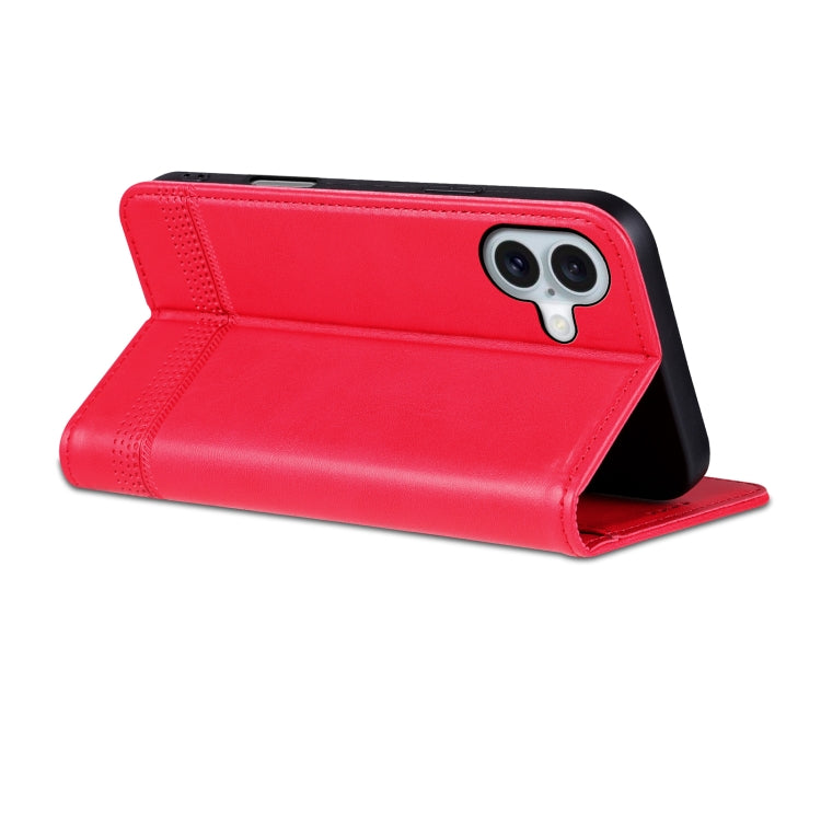 For iPhone 16 AZNS Magnetic Calf Texture Flip Leather Phone Case(Red) - iPhone 16 Cases by AZNS | Online Shopping South Africa | PMC Jewellery | Buy Now Pay Later Mobicred