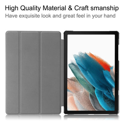 For Samsung Galaxy Tab A9 Custer Painted 3-Fold Holder Smart Leather Tablet Case(Colorful Butterflies) - Galaxy Tab A9 by PMC Jewellery | Online Shopping South Africa | PMC Jewellery