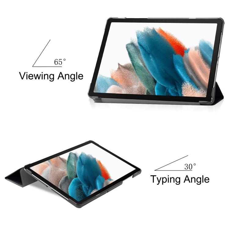 For Samsung Galaxy Tab A9 Custer Painted 3-Fold Holder Smart Leather Tablet Case(Big Eye) - Galaxy Tab A9 by PMC TechLife | Online Shopping South Africa | PMC TechLife