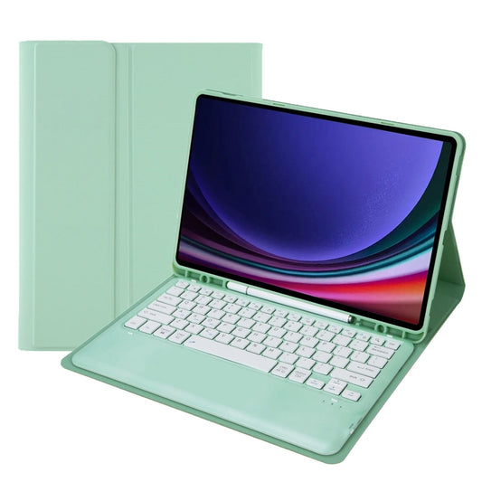 For Samsung Galaxy Tab S9 FE+ A810B Pen Slot Detachable Bluetooth Keyboard Leather Tablet Case(Mint Green) - Samsung Keyboard by PMC Jewellery | Online Shopping South Africa | PMC Jewellery