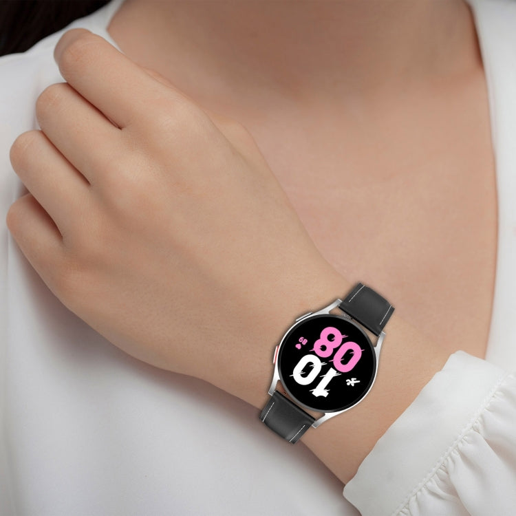 For Samsung Galaxy Watch 6 / 6 Classic Leather Replacement Watch Band(Dark Pink) - free shipping - PMc TechLife - Order now!