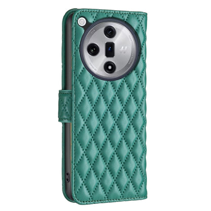 For OPPO Find X7 Diamond Lattice Wallet Leather Flip Phone Case(Green) - Find X7 Cases by PMC Jewellery | Online Shopping South Africa | PMC Jewellery | Buy Now Pay Later Mobicred