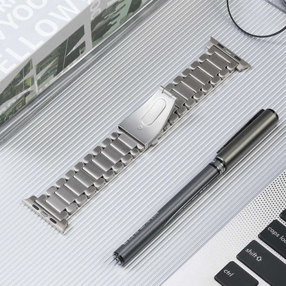 For Apple Watch Series 7 41mm Five Beads Titanium Steel Watch Band(Silver) - Watch Bands by PMC Jewellery | Online Shopping South Africa | PMC Jewellery