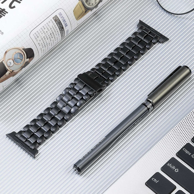 For Apple Watch SE 40mm Five Beads Titanium Steel Watch Band(Black) - Watch Bands by PMC Jewellery | Online Shopping South Africa | PMC Jewellery