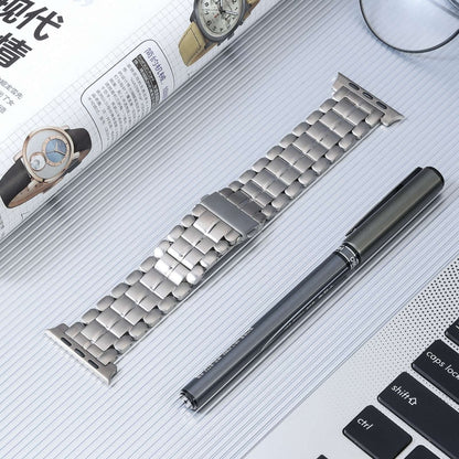 For Apple Watch 4 40mm Five Beads Titanium Steel Watch Band(Silver) - Watch Bands by PMC Jewellery | Online Shopping South Africa | PMC Jewellery