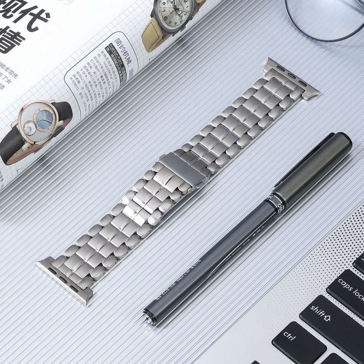 For Apple Watch 42mm Five Beads Titanium Steel Watch Band(Silver) - Watch Bands by PMC Jewellery | Online Shopping South Africa | PMC Jewellery