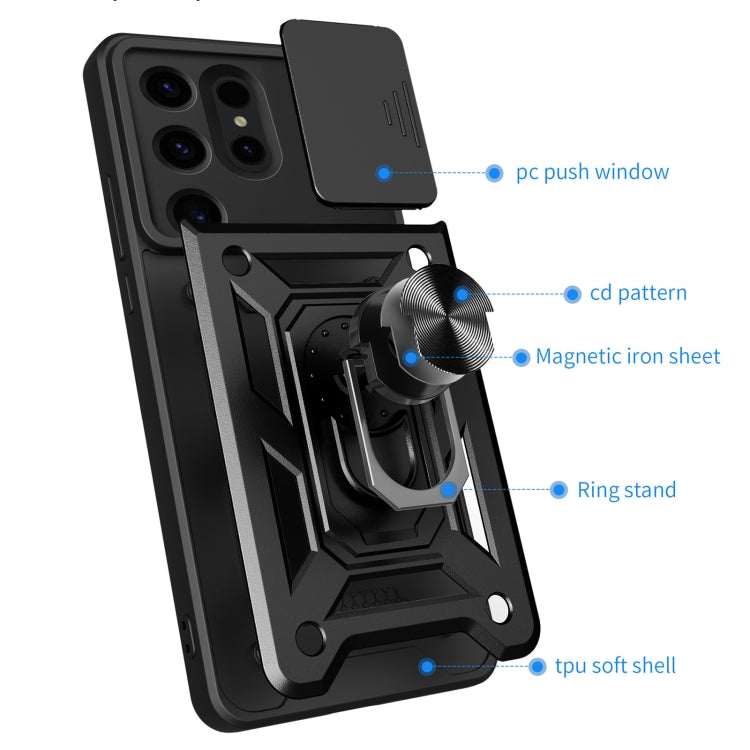 For Samsung Galaxy S24 Ultra 5G Sliding Camera Cover Design TPU+PC Phone Case(Black) - Galaxy S24 Ultra 5G Cases by PMC TechLife | Online Shopping South Africa | PMC TechLife | Buy Now Pay Later Mobicred