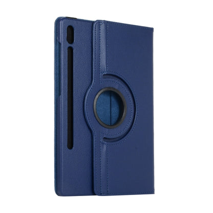 For Samsung Galaxy Tab S9 360 Degrees Rotation Holder Litchi Texture Leather Tablet Case(Blue) - Galaxy Tab S9 Cases by PMC Jewellery | Online Shopping South Africa | PMC Jewellery | Buy Now Pay Later Mobicred