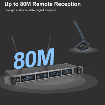 XTUGA A140-C Wireless Microphone System 4-Channel UHF Four Conference Mics(AU Plug) - Microphone by XTUGA | Online Shopping South Africa | PMC Jewellery | Buy Now Pay Later Mobicred