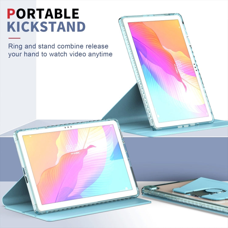 For Huawei MatePad T10 / T10S Clear 360 Rotation Stand Smart Leather Tablet Case(Black) - Huawei by PMC TechLife | Online Shopping South Africa | PMC TechLife | Buy Now Pay Later Mobicred