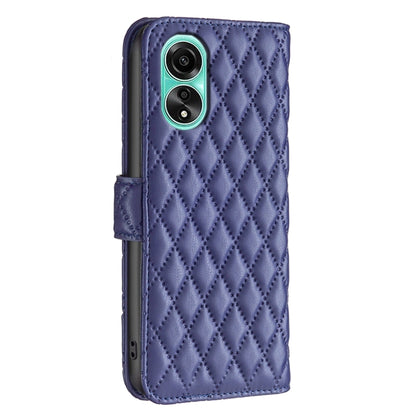 For OPPO A78 4G Diamond Lattice Wallet Flip Leather Phone Case(Blue) - OPPO Cases by PMC Jewellery | Online Shopping South Africa | PMC Jewellery | Buy Now Pay Later Mobicred