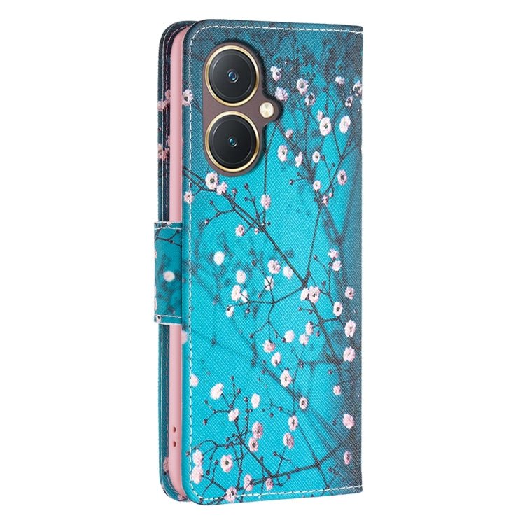 For vivo Y27 4G Colored Drawing Pattern Leather Phone Case(Plum Blossom) - vivo Cases by PMC Jewellery | Online Shopping South Africa | PMC Jewellery