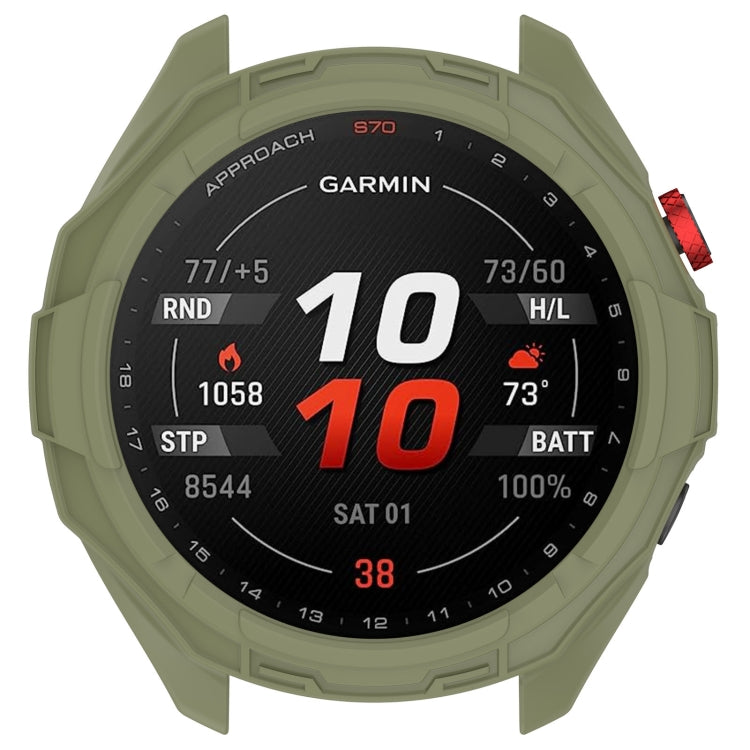 For Garmin Approach S70 47mm Armor Hollow Watch Protective Case(Green) - Watch Cases by PMC TechLife | Online Shopping South Africa | PMC TechLife | Buy Now Pay Later Mobicred