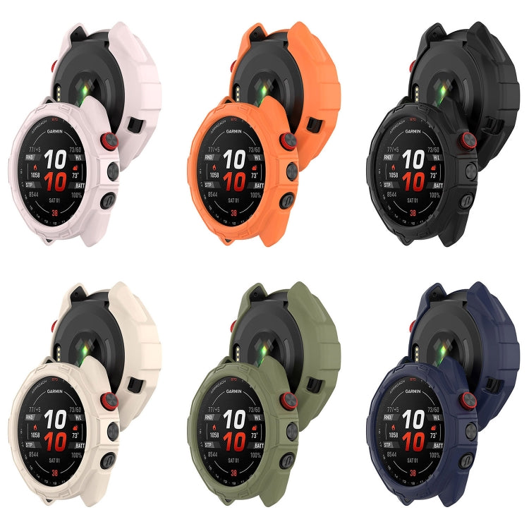 For Garmin Approach S70 47mm Armor Hollow Watch Protective Case(Midnight Blue) - Watch Cases by PMC TechLife | Online Shopping South Africa | PMC TechLife