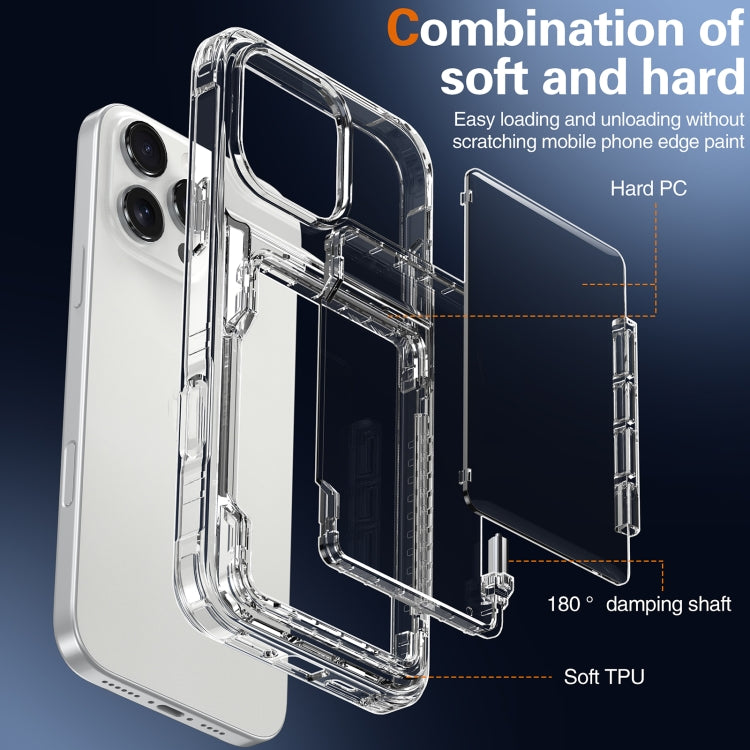 For iPhone 16 Pro Max Crystal Clear Flip Card Slot Phone Case(Transparent) - iPhone 16 Pro Max Cases by PMC Jewellery | Online Shopping South Africa | PMC Jewellery | Buy Now Pay Later Mobicred