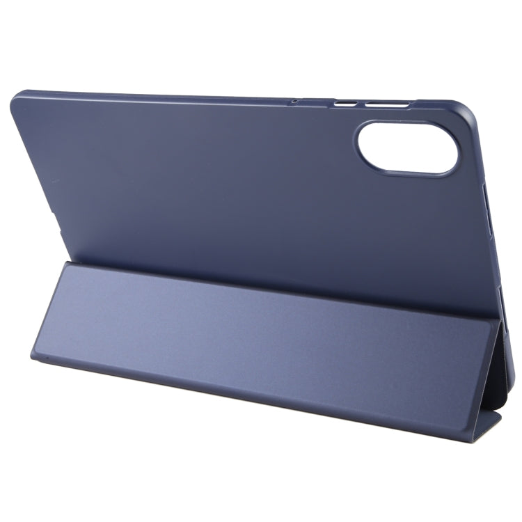 For Honor Pad X9 / X8 Pro Solid Color 3-folding Leather Tablet Case(Dark Blue) - free shipping - PMC TechLife - Order now!