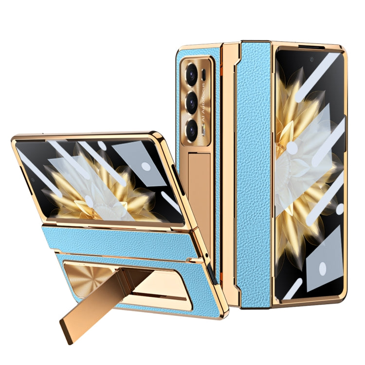 For Honor Magic V2 Shield Series Integrated Folding Phone Case(Blue+Gold) - Honor Cases by PMC TechLife | Online Shopping South Africa | PMC TechLife | Buy Now Pay Later Mobicred