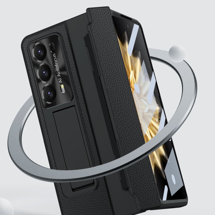 For Honor Magic V2 Shield Series Integrated Folding Phone Case(Blue+Gold) - Honor Cases by PMC TechLife | Online Shopping South Africa | PMC TechLife | Buy Now Pay Later Mobicred