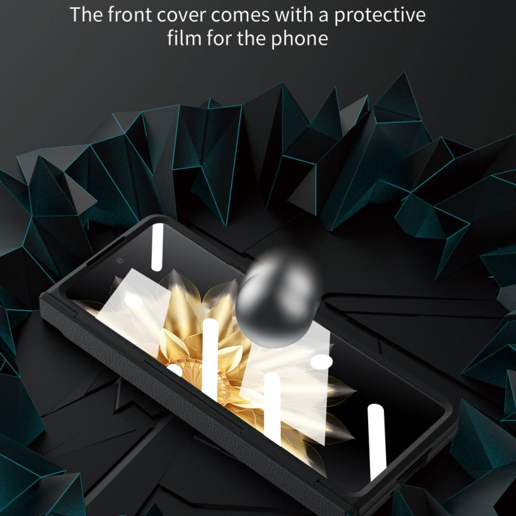 For Honor Magic V2 Shield Series Integrated Folding Phone Case(Blue+Gold) - Honor Cases by PMC TechLife | Online Shopping South Africa | PMC TechLife | Buy Now Pay Later Mobicred