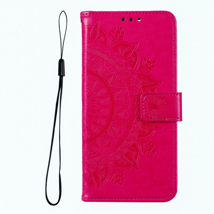 For iPhone 16 Totem Flower Embossed Leather Phone Case(Red) - iPhone 16 Cases by PMC Jewellery | Online Shopping South Africa | PMC Jewellery | Buy Now Pay Later Mobicred