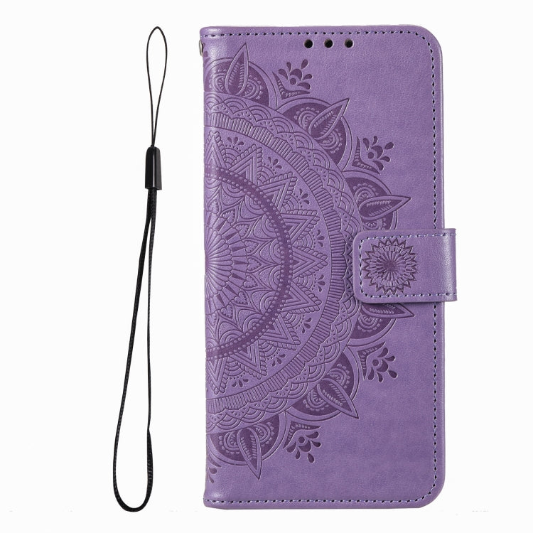 For iPhone 16 Totem Flower Embossed Leather Phone Case(Purple) - iPhone 16 Cases by PMC TechLife | Online Shopping South Africa | PMC TechLife | Buy Now Pay Later Mobicred