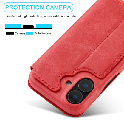 For iPhone 16 LC.IMEEKE Hon Ancient Series Flip Leather Phone Case(Red) - iPhone 16 Cases by LC.IMEEKE | Online Shopping South Africa | PMC Jewellery | Buy Now Pay Later Mobicred