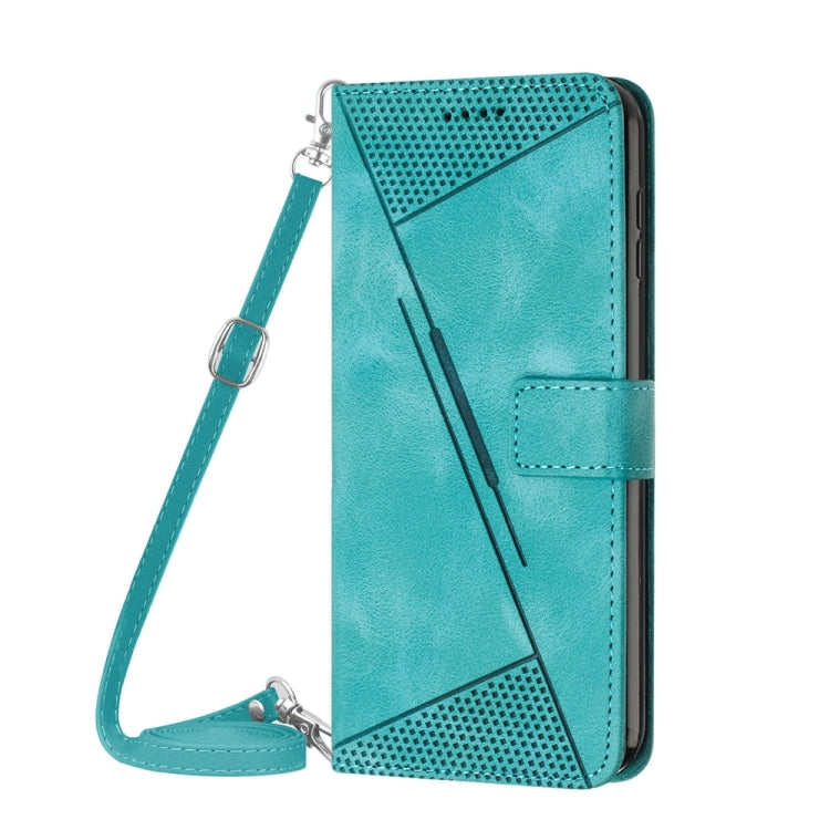 For vivo Y36 Dream Triangle Leather Phone Case with Lanyard(Green) - vivo Cases by PMC TechLife | Online Shopping South Africa | PMC TechLife