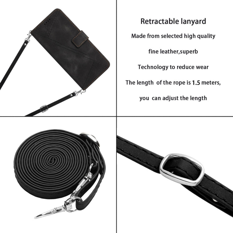 For Xiaomi Redmi K70 / K70 Pro Dream Triangle Leather Phone Case with Lanyard(Black) - Xiaomi Cases by PMC Jewellery | Online Shopping South Africa | PMC Jewellery | Buy Now Pay Later Mobicred