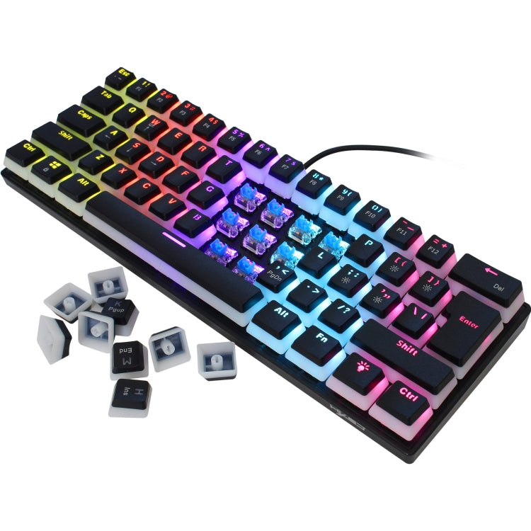 HXSJ L700 Wired RGB Mechanical Keyboard 61 Pudding Key Caps(Black) - Wired Keyboard by HXSJ | Online Shopping South Africa | PMC Jewellery | Buy Now Pay Later Mobicred