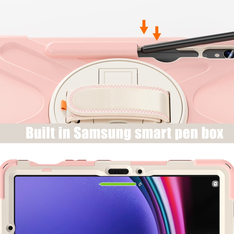 For Samsung Galaxy Tab S9 / S8 / S7 Rotary Handle Grab TPU + PC Tablet Case(Pink) - Galaxy Tab S9 Cases by PMC Jewellery | Online Shopping South Africa | PMC Jewellery | Buy Now Pay Later Mobicred