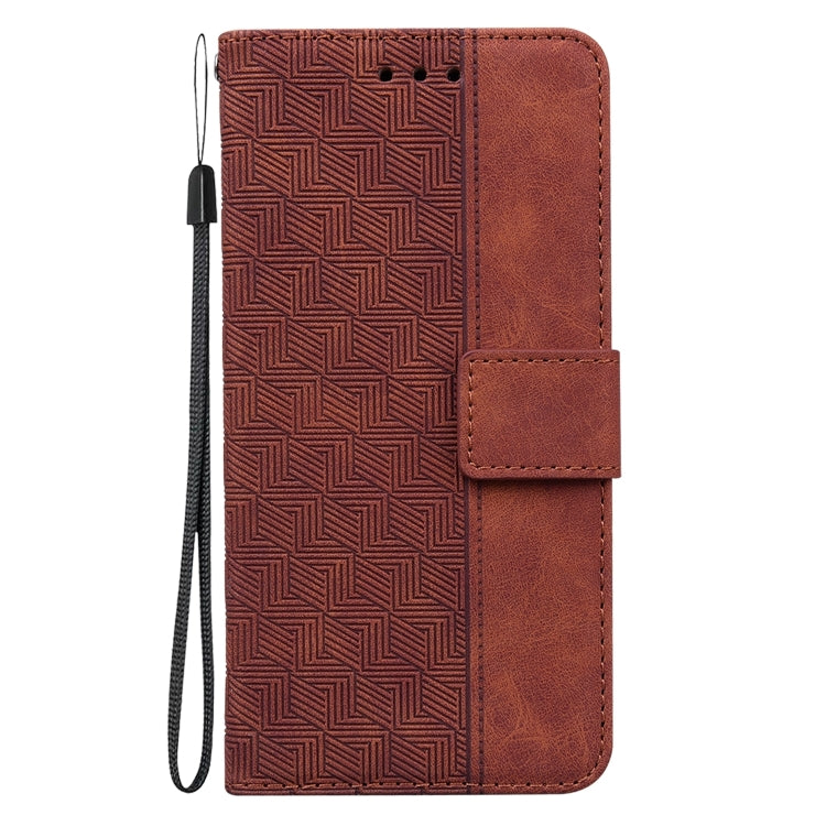 For Honor Magic6 Pro Geometric Embossed Leather Phone Case(Brown) - Honor Cases by PMC Jewellery | Online Shopping South Africa | PMC Jewellery | Buy Now Pay Later Mobicred