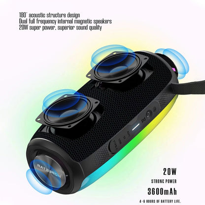 HOPESTAR P40 Pro IPX6 Waterproof RGB Light Wireless Bluetooth Speaker(Black) - Waterproof Speaker by HOPESTAR | Online Shopping South Africa | PMC Jewellery | Buy Now Pay Later Mobicred