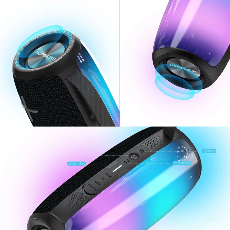 HOPESTAR P40 Pro IPX6 Waterproof RGB Light Wireless Bluetooth Speaker(Black) - free shipping - PMC Jewellery - Order now!